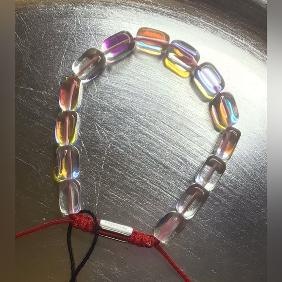 ๐๐ NOGU Mini Rainbow Supernova Galaxy Glass Pebble x Red String Bracelet ๐๐ - Picture 4 of 5